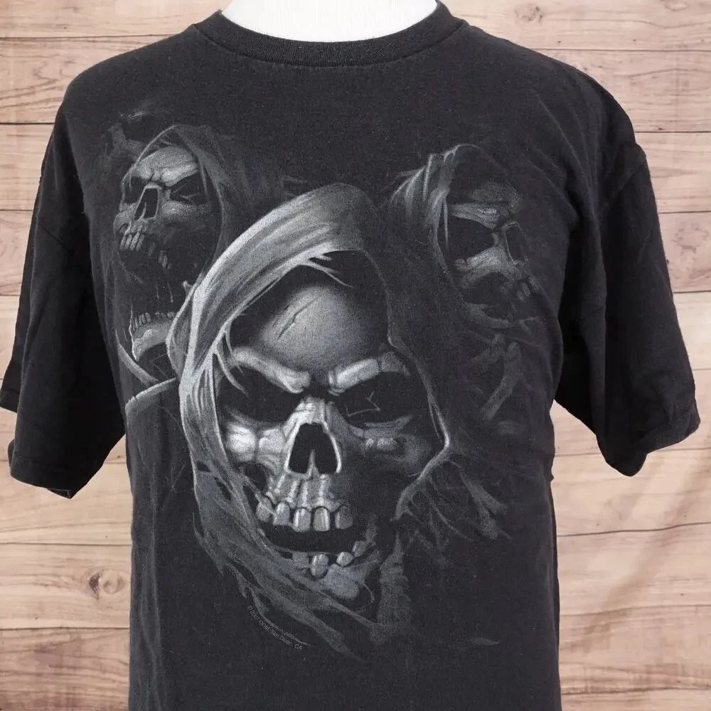 VINTAGE GRIM REAPER TENNESSEE RIVER GOTH 00s Y2K TSHIRT SIZE XL - Picture 1 of 7